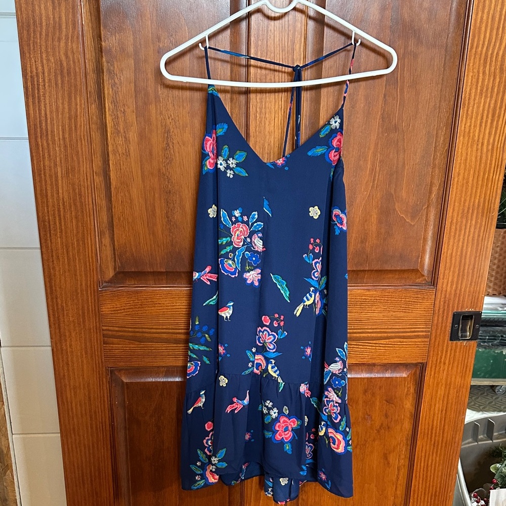 Aqua brand Navy Sundress with Floral Accents